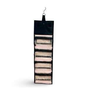 Travel Roll Up Cosmetics Bag with Removable Clear Pouches Hanger